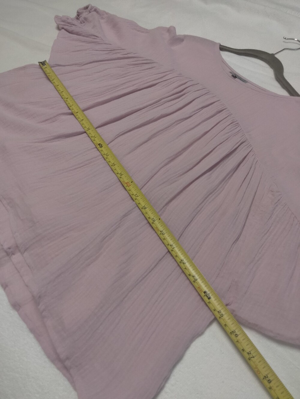 Light Purple/ Lilac Pleated Short Sleeve Top